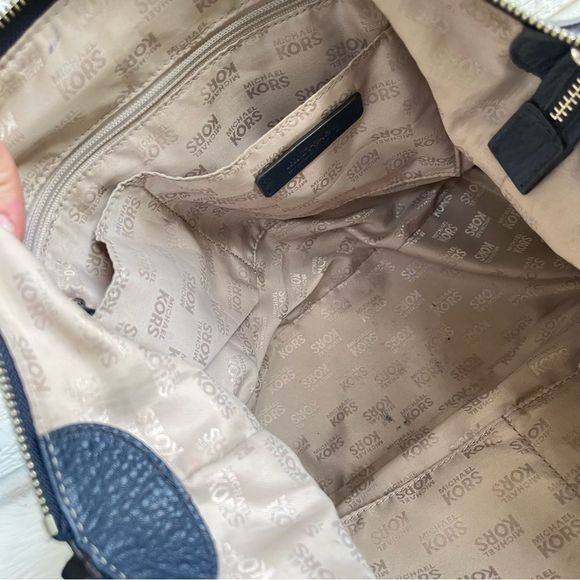 MICHAEL KORS Navy Blue Bedford Fulton Mercer Tote Satchel Crossbody Shoulder Bag - Picture 9 of 11